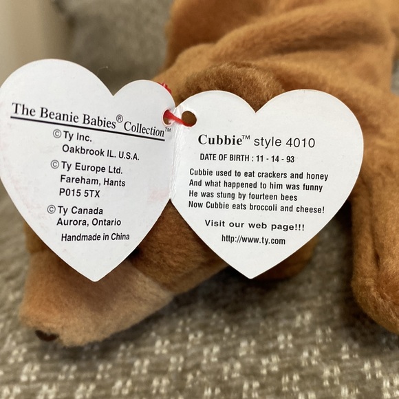 TY VINTAGE BEANIE BABY Cubbie 1993 - Picture 7 of 8